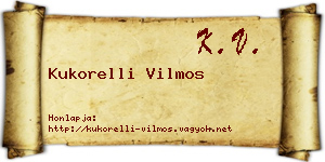 Kukorelli Vilmos névjegykártya